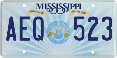 MS license plate AEQ523