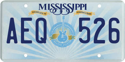 MS license plate AEQ526