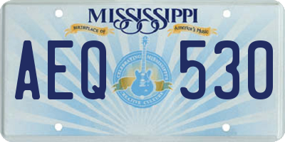 MS license plate AEQ530