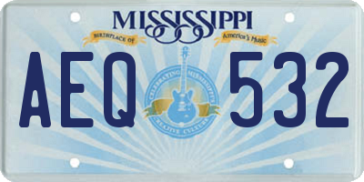 MS license plate AEQ532