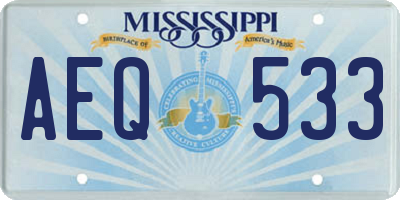 MS license plate AEQ533
