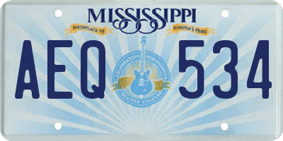 MS license plate AEQ534
