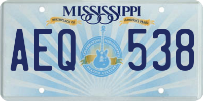 MS license plate AEQ538