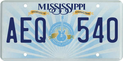MS license plate AEQ540