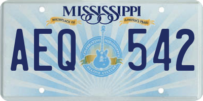 MS license plate AEQ542