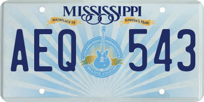 MS license plate AEQ543