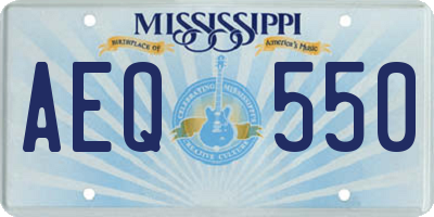 MS license plate AEQ550