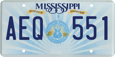 MS license plate AEQ551