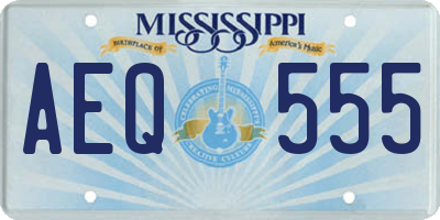 MS license plate AEQ555