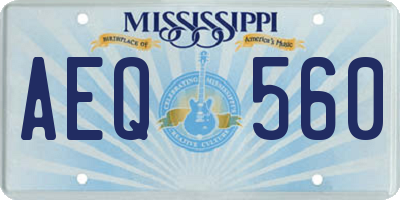MS license plate AEQ560