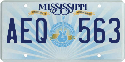 MS license plate AEQ563