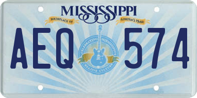 MS license plate AEQ574