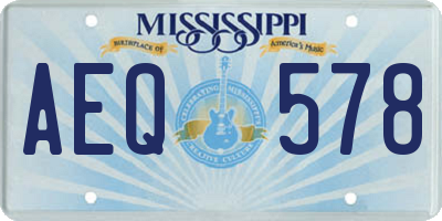 MS license plate AEQ578
