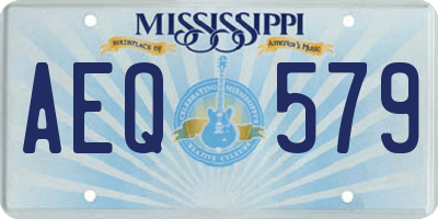 MS license plate AEQ579