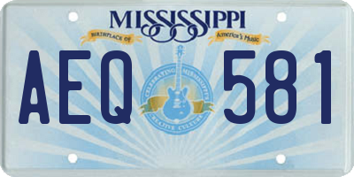 MS license plate AEQ581