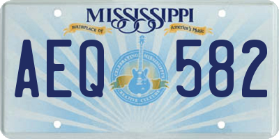 MS license plate AEQ582