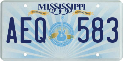 MS license plate AEQ583