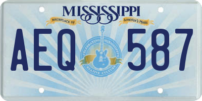 MS license plate AEQ587
