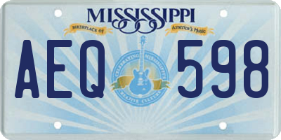MS license plate AEQ598