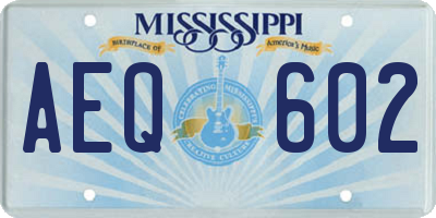MS license plate AEQ602