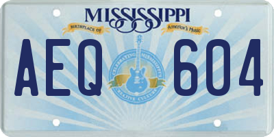 MS license plate AEQ604