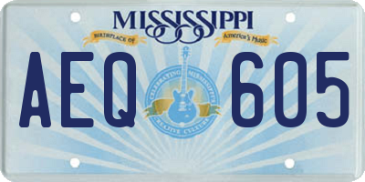MS license plate AEQ605