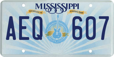 MS license plate AEQ607