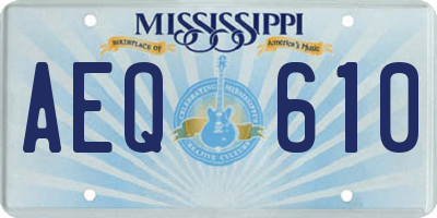 MS license plate AEQ610