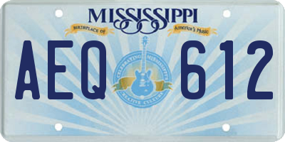 MS license plate AEQ612