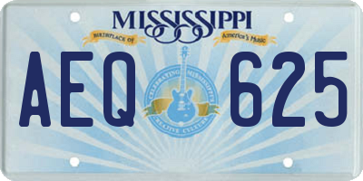 MS license plate AEQ625