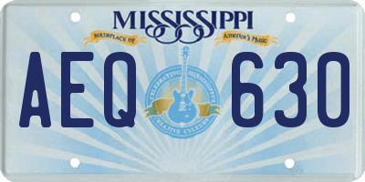 MS license plate AEQ630
