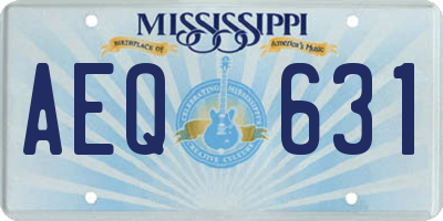 MS license plate AEQ631