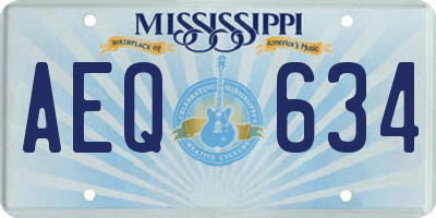 MS license plate AEQ634
