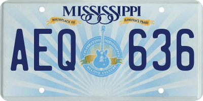 MS license plate AEQ636