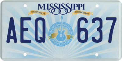 MS license plate AEQ637