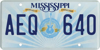MS license plate AEQ640