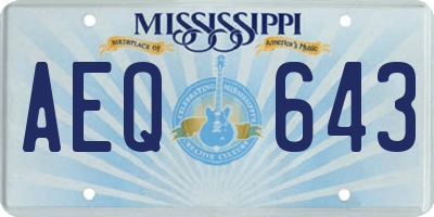 MS license plate AEQ643