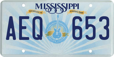 MS license plate AEQ653