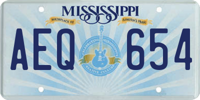MS license plate AEQ654