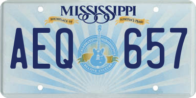 MS license plate AEQ657