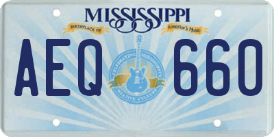 MS license plate AEQ660