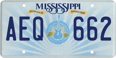 MS license plate AEQ662