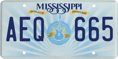 MS license plate AEQ665