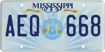 MS license plate AEQ668