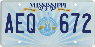 MS license plate AEQ672