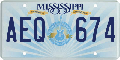 MS license plate AEQ674