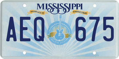 MS license plate AEQ675