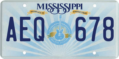 MS license plate AEQ678