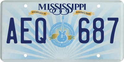 MS license plate AEQ687