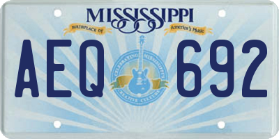 MS license plate AEQ692